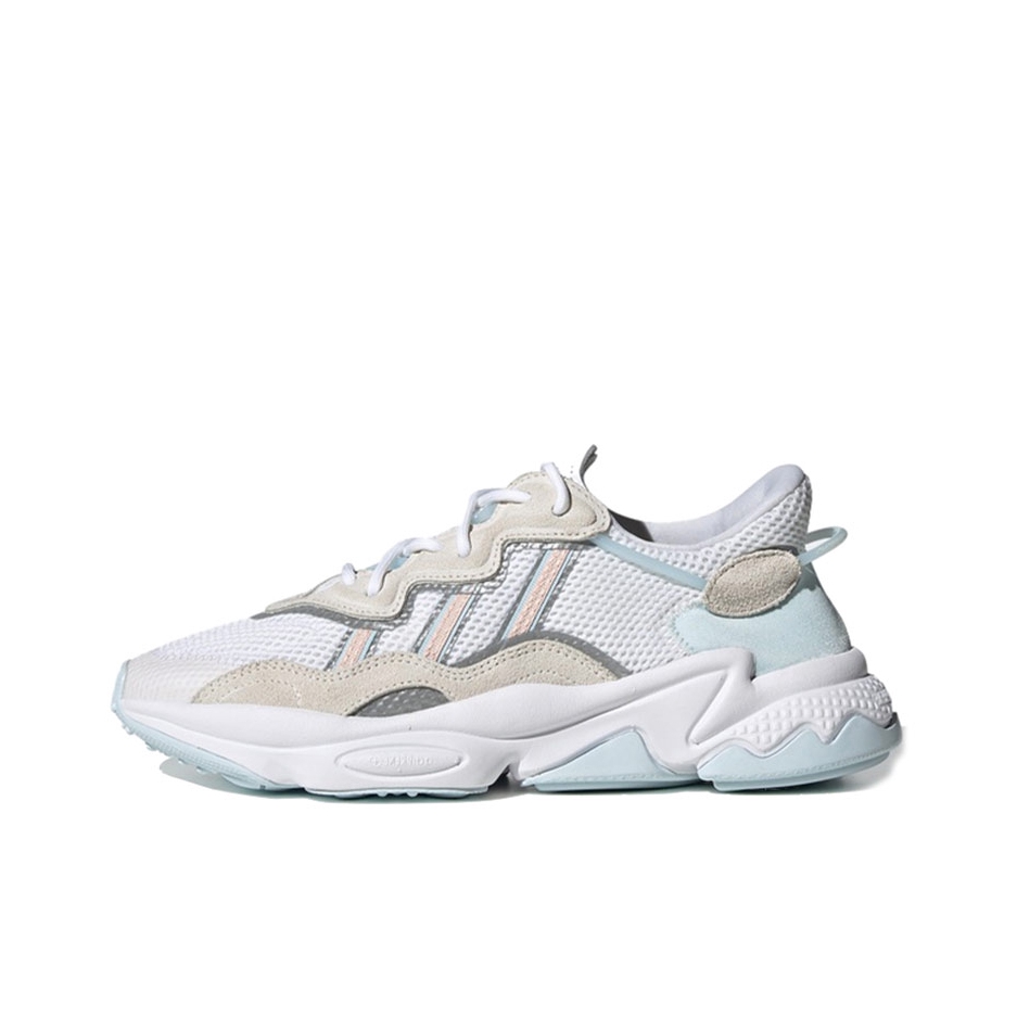推荐商品：adidas Originals Ozweego 耐磨透气 百搭简约 舒适时尚 缓震 复古运动 网面 老爹鞋 白灰/浅蓝