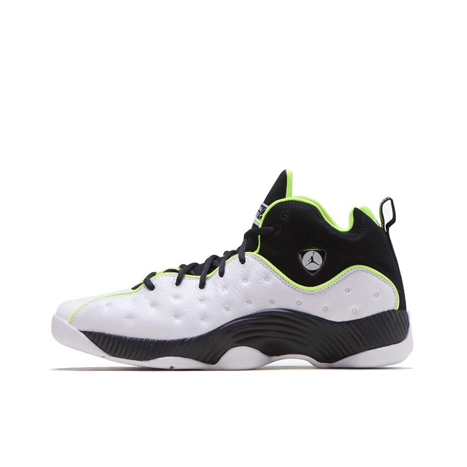 推荐商品：Jordan Jumpman Team 2 实战训练 缓震耐磨 防滑 复古 织物 篮球鞋 White Volt Black 白黑绿