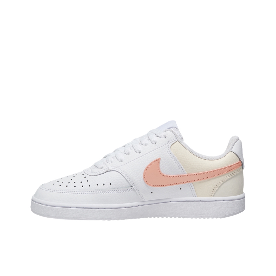 推荐商品：Nike Court Vision 板鞋 复古缓震抓地防滑轻便 White/Grey/Pink 女款/白色/灰色/粉色
