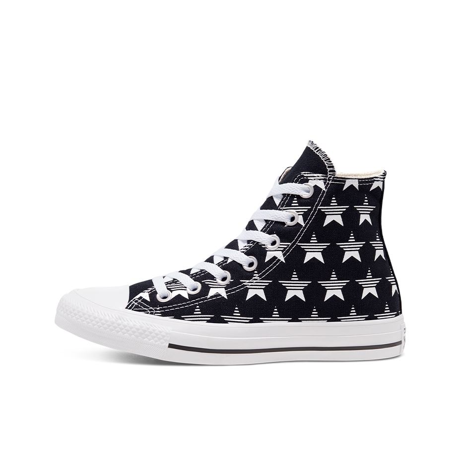 推荐商品：Converse/匡威 Chuck Taylor All Star 帆布鞋 常青款轻便防滑耐磨百搭复古圆头减震贴合高帮 高帮/星星/黑色/白色