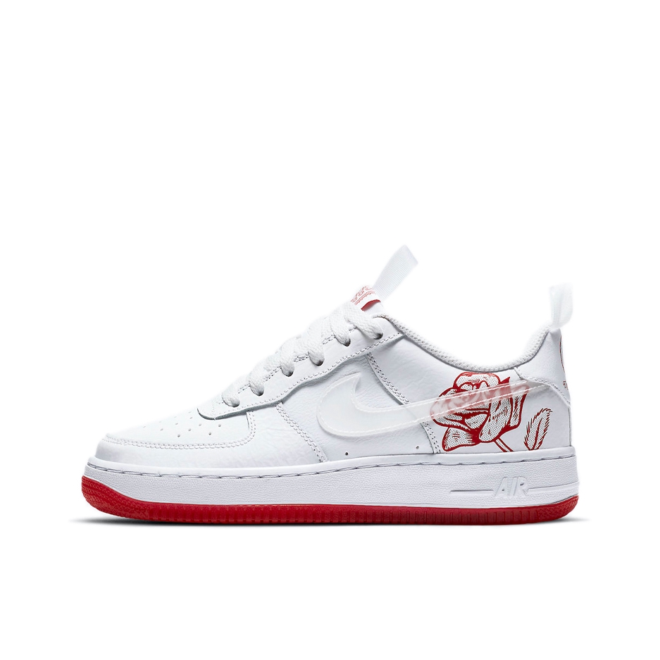 推荐商品：Nike Air Force 1 空军一号 板鞋 轻便舒适百搭耐磨防滑复古 GS/玫瑰印花/白色/大学红