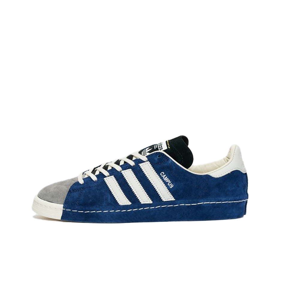 推荐商品：adidas originals Campus 80s 板鞋 复古减震透气防滑轻便休闲舒适耐磨低帮时尚潮流 Recouture联名/蓝色/白色/灰色