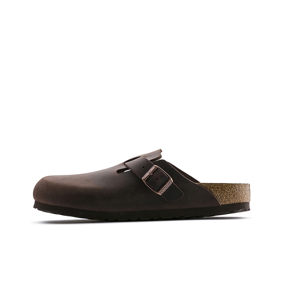推荐商品：Birkenstock Boston系列 勃肯鞋 半拖鞋 防滑防磨包头软底搭扣秋冬绒面革牛皮软木 穆勒鞋一脚蹬 深棕