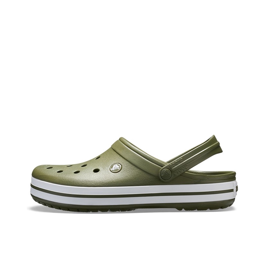 推荐商品：Crocs/卡骆驰 Crocband Clog 卡骆班 防滑耐磨 圆头 轻便透气 包头沙滩 一脚蹬 户外 拖鞋 洞洞鞋 穿孔 凉鞋 军绿色