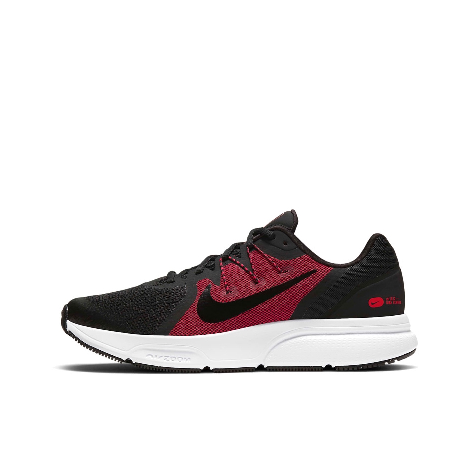 推荐商品：Nike Zoom Span 3 跑鞋 缓震回弹舒适轻便网面透气耐磨织物合成革日常跑 黑色/红色/白色