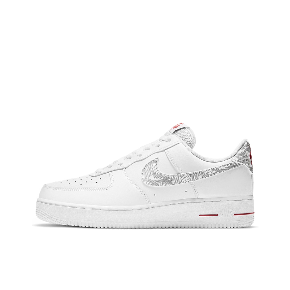 推荐商品：Nike Air Force 1 空军一号 板鞋 轻便舒适百搭耐磨防滑复古 Topography 低帮/白色/红色/地形图案