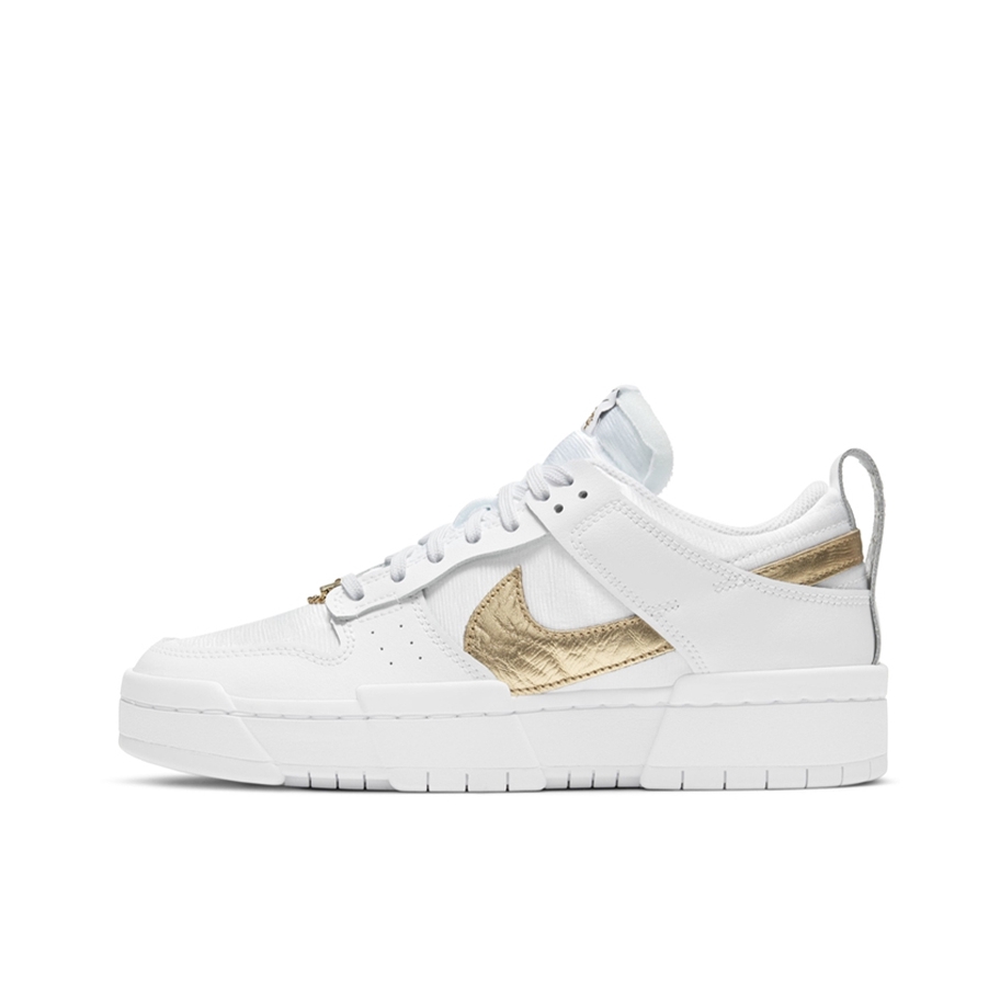 推荐商品：Nike Dunk 板鞋 经典复古百搭 Metallic Gold 低帮/白色/金属金