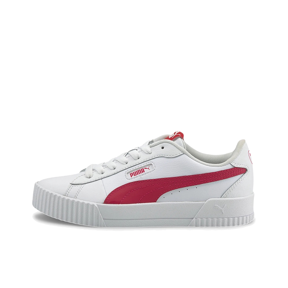 推荐商品：Puma/彪马 Carina 板鞋 防滑耐磨增高复古厚底运动防水 白红
