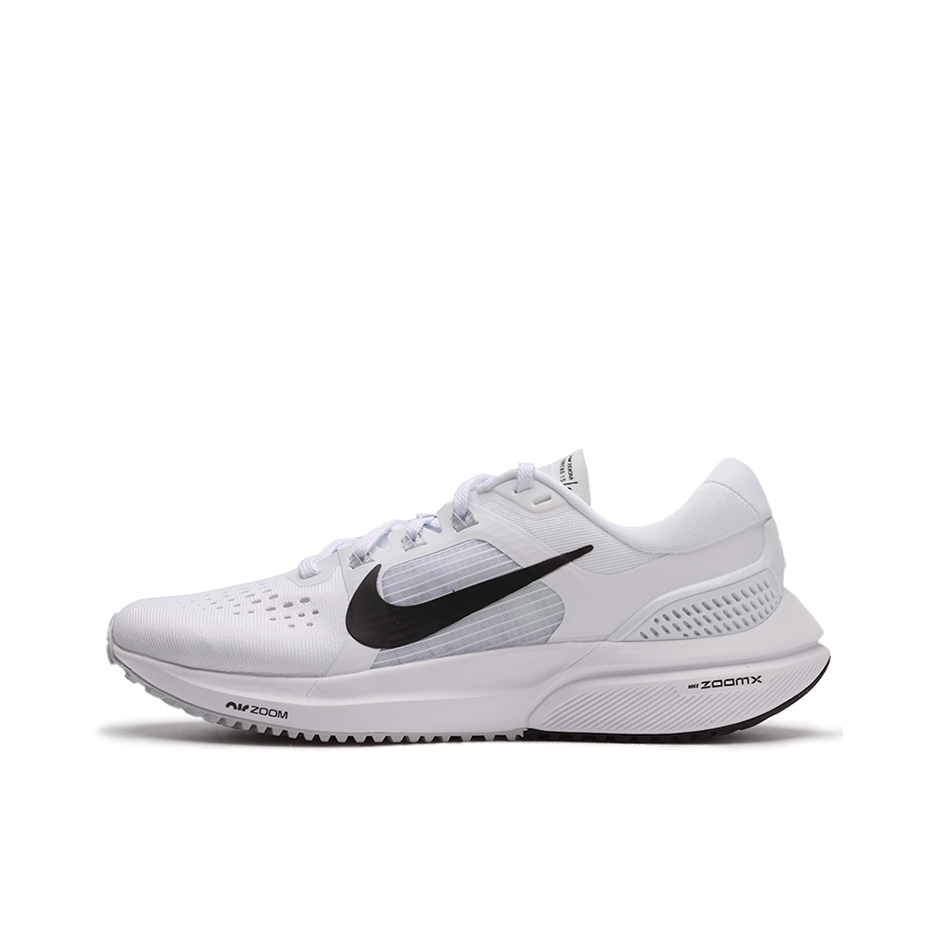 推荐商品：Nike Air Zoom Vomero 15 跑鞋 舒适耐磨气垫缓震网布透气合成革织物 白色/黑色/蓝色