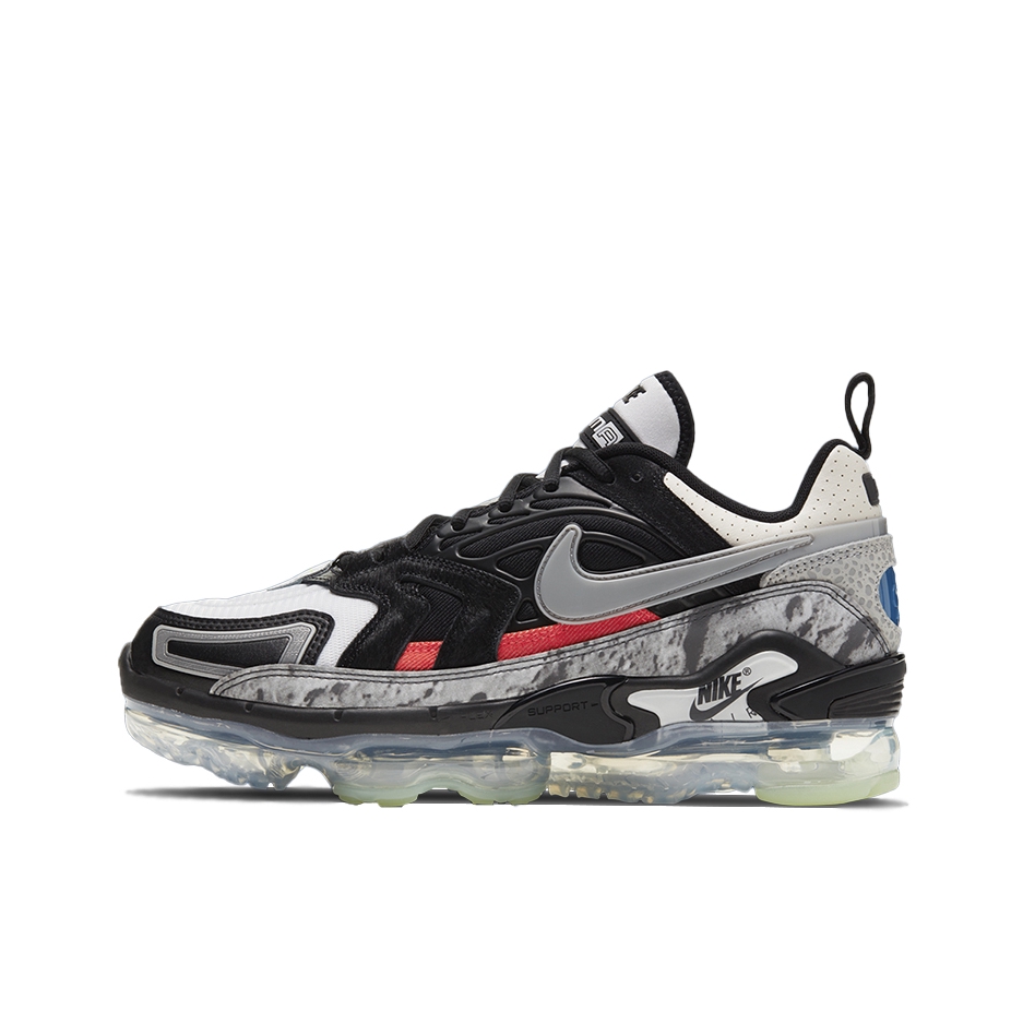 推荐商品：Nike Air Vapormax EVO 跑鞋 防滑耐磨减震休闲运动合成革复古织物气垫 What The 黑色/白色/金属银