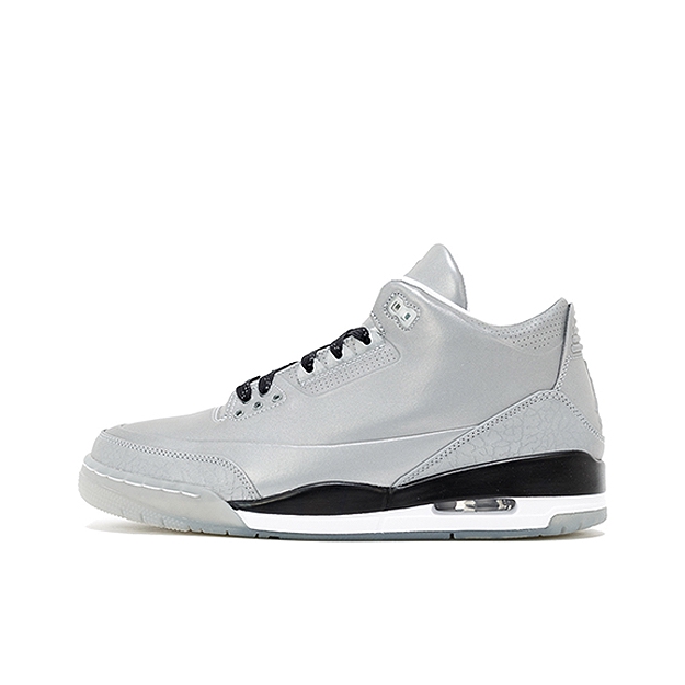 推荐商品：Air Jordan 3 运动休闲鞋 潮流复古抓地支撑缓震合成革圆头 5Lab3 Silver 反光灰