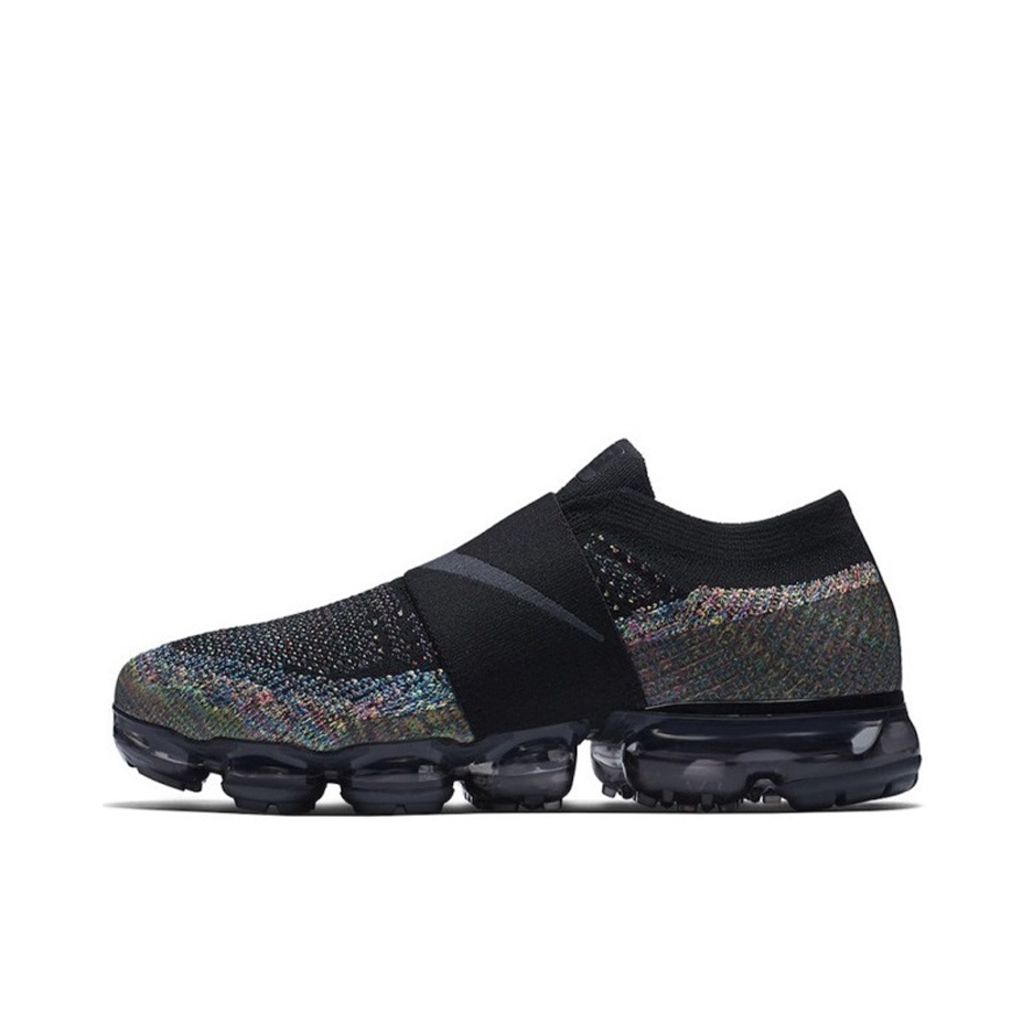 推荐商品：Nike Air VaporMax 跑鞋 气垫缓震防滑耐磨舒适轻便百搭简约运动全掌编织支撑休闲圆头 Moc Multi-Color 黑彩虹绑带