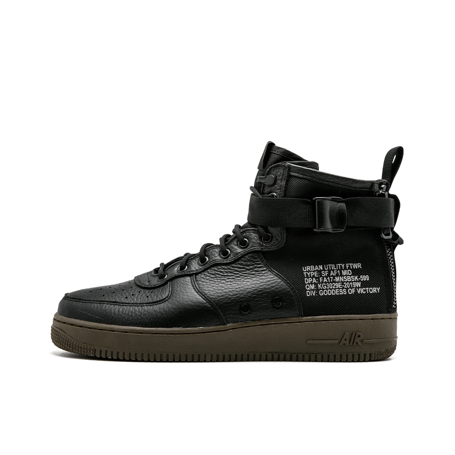 推荐商品：Nike Air Force 1 SF 板鞋 机能缠绕防滑耐磨减震透气复古包裹性 Mid Black Dark Hazel 黑棕Mid