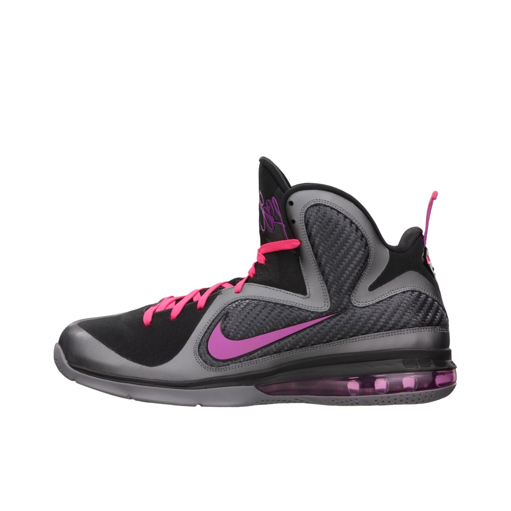 推荐商品：Nike Zoom LeBron 9 詹姆斯 实战 防滑耐磨 包裹性支撑 缓震 圆头 篮球鞋 Miami Nights 灰粉