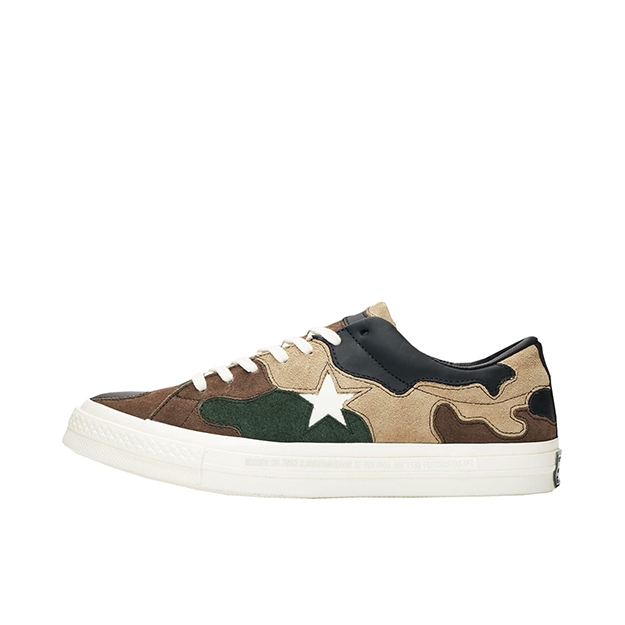 推荐商品：Converse/匡威 One Star 翻毛皮 防滑 复古 星星鞋 板鞋 Brown Camo Sneakersnstuff联名/军绿迷彩