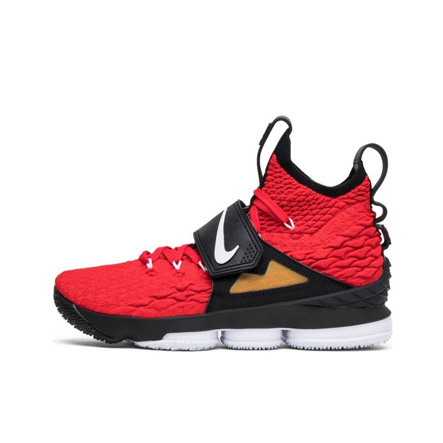 推荐商品：Nike Zoom LeBron 15 防滑耐磨 舒适透气 圆头 织物 实战 运动 篮球鞋 Red Diamond Turf 黑红绑带