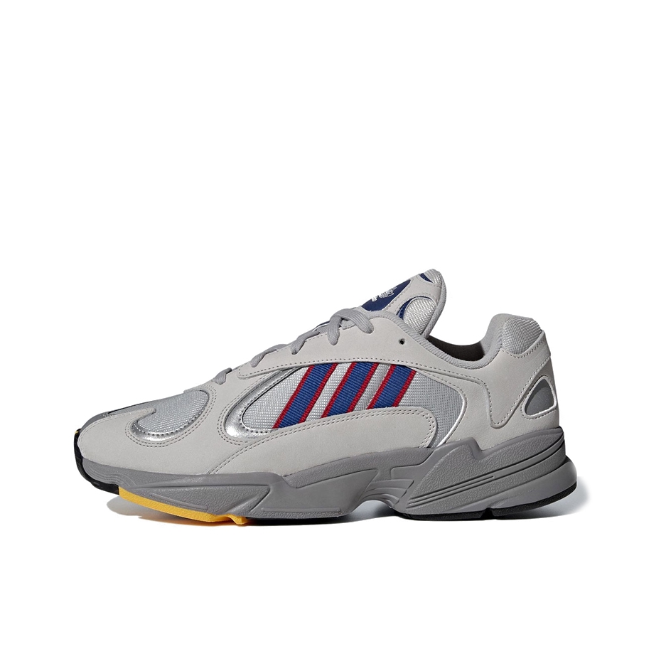 推荐商品：adidas Originals Yung-1 经典复古 潮流 防滑耐磨 舒适透气 增高 轻便 运动休闲鞋 Grey/Raw Red 灰红