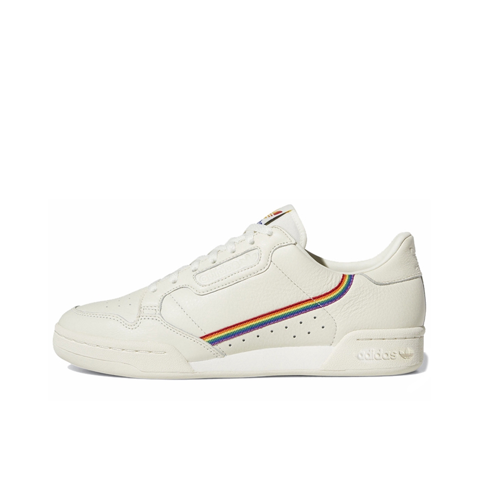 推荐商品：adidas Originals Continental 80 运动休闲鞋 板鞋 经典复古防滑耐磨防水舒适 Pride 白彩虹