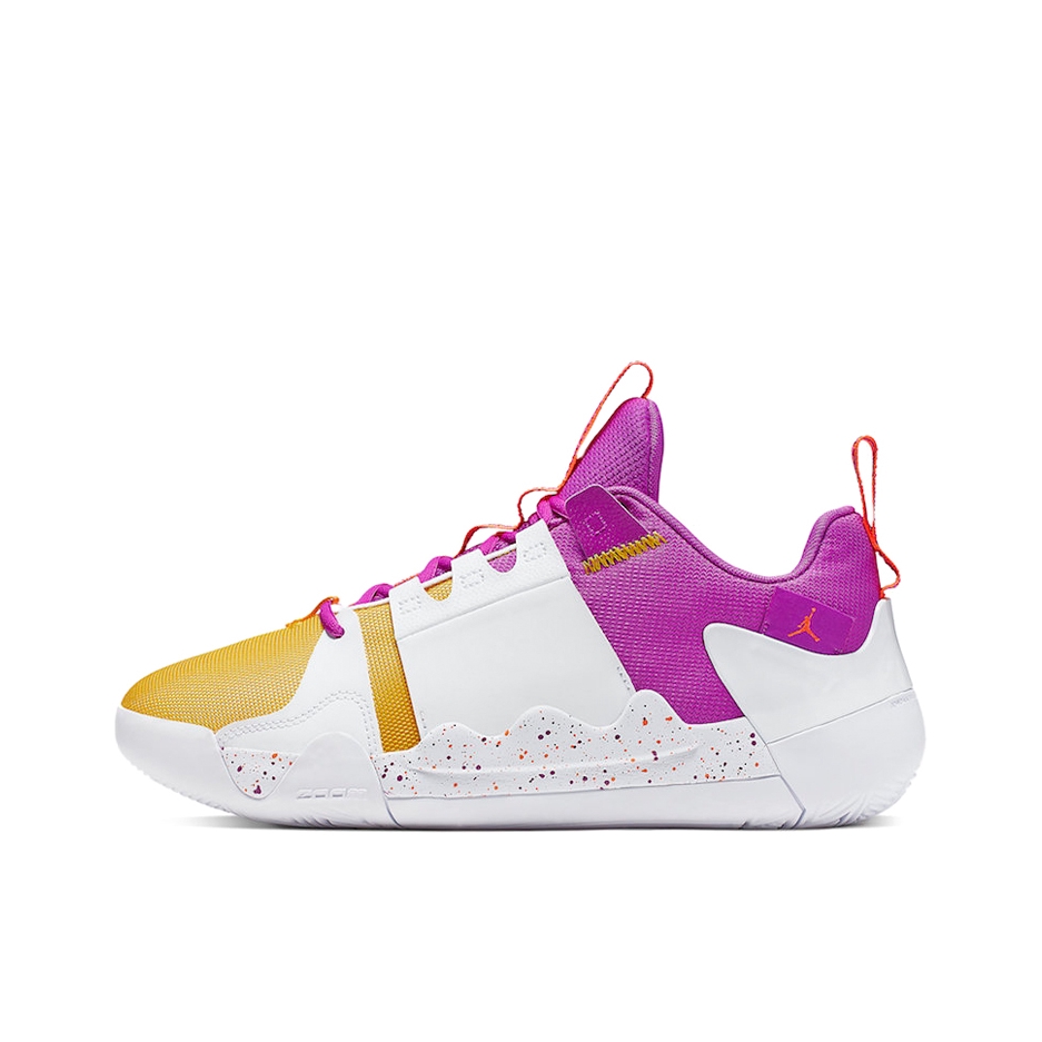 推荐商品：Jordan Zoom Zero Gravity PF 透气 耐磨 实战 篮球鞋 Amarillo Purple 白黄紫