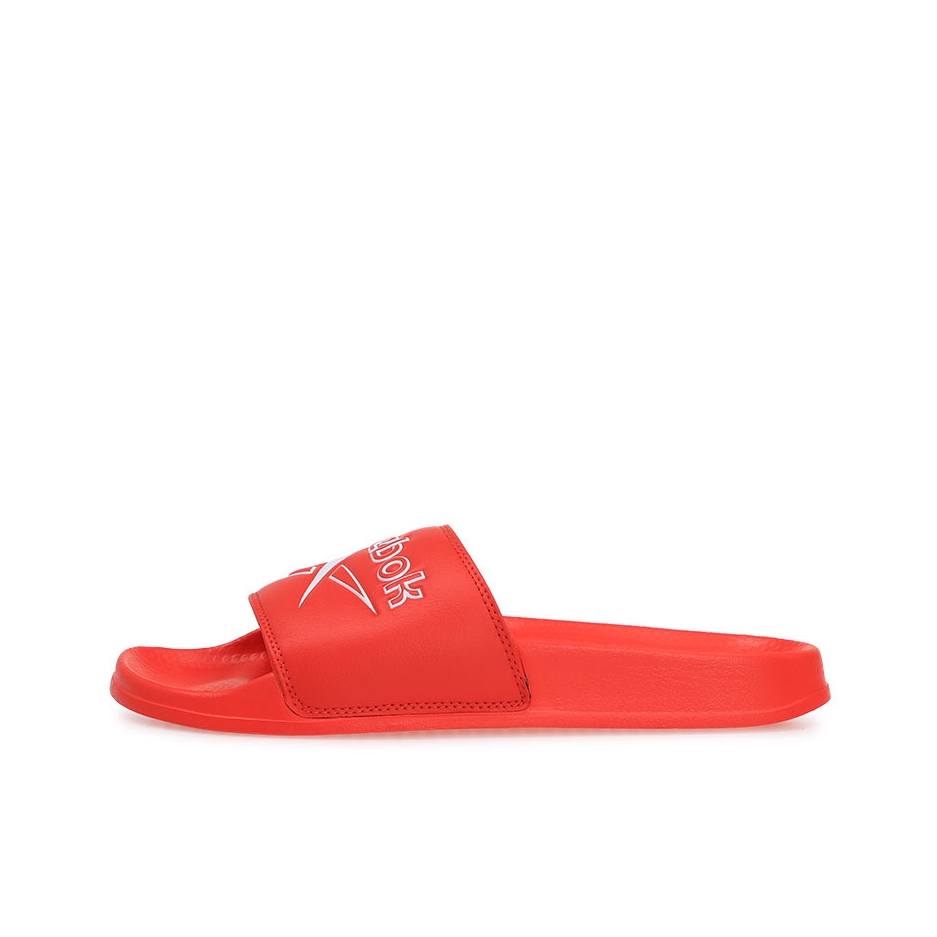 推荐商品：Reebok/锐步 Classic Slide 潮流休闲 舒适防滑 轻便耐磨 一字 软底 橡胶底 运动 拖鞋 Tomato/White
 橘红/字母Logo