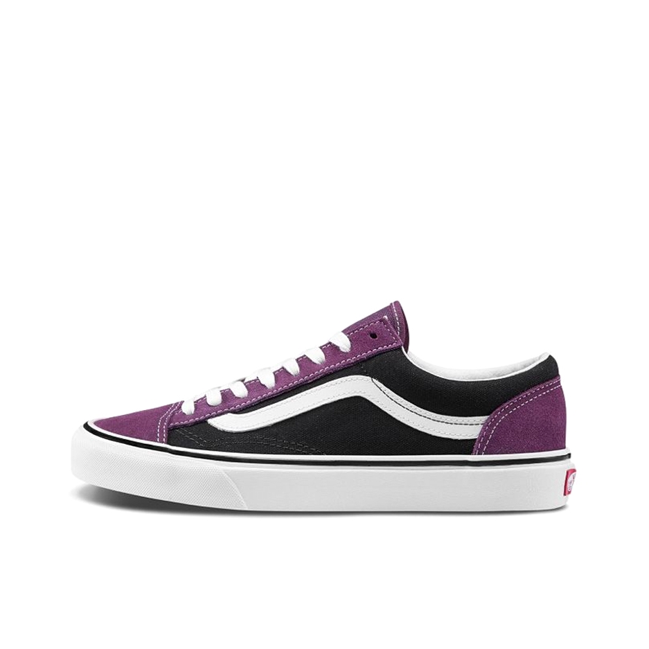 推荐商品：Vans/范斯 Style 36 滑板鞋 板鞋 舒适轻便防滑耐磨复古百搭帆布拼接防水运动 Black/White/RebeccaPurple 黑紫/翻毛皮