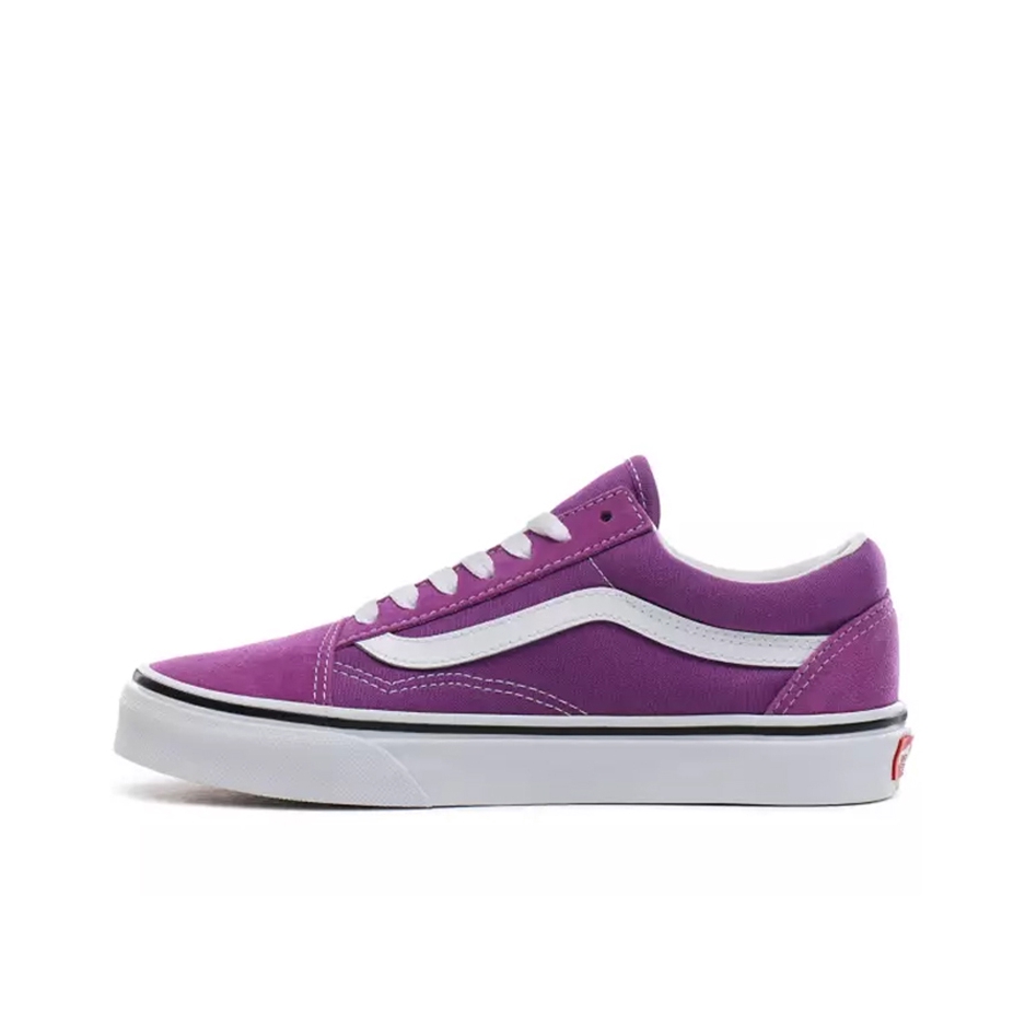 推荐商品：Vans/范斯 Old Skool 滑板鞋 板鞋 轻便防滑复古舒适经典 深紫/白色
