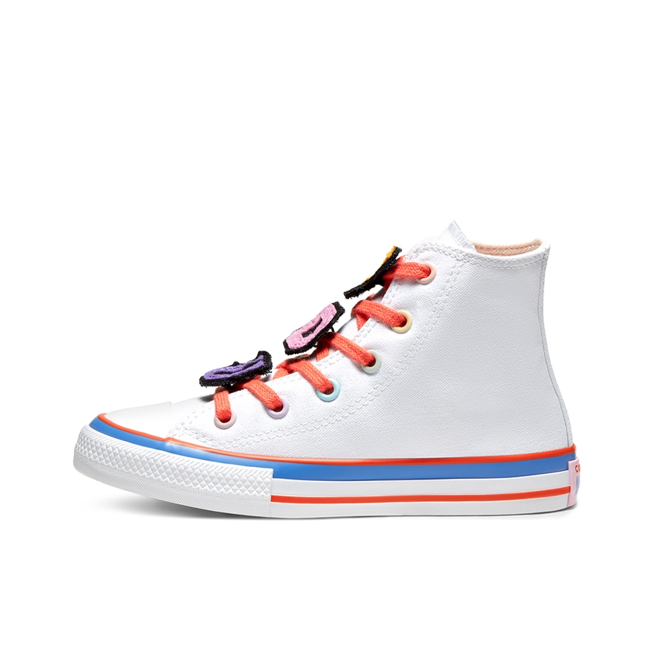 推荐商品：Converse/匡威 Chuck Taylor All Star 帆布鞋 常青款轻便防滑耐磨百搭复古圆头减震贴合高帮 Millie Bobby Brown联名/白橘Hi