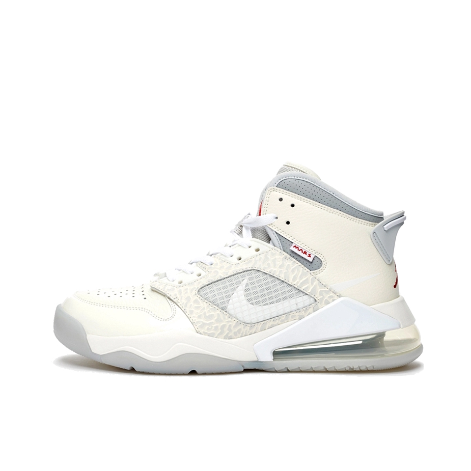 推荐商品：Air Jordan Mars 270 运动休闲鞋 复古时尚舒适减震防滑耐磨实战气垫网布织物 Sneakersnstuff联名/白色/灰色