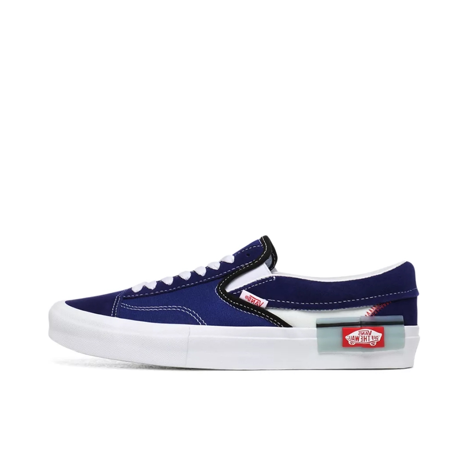 推荐商品：Vans/范斯 Classic Slip-on 防滑 简约 棋盘格 一脚蹬 百搭 休闲 帆布鞋 蓝色/解构