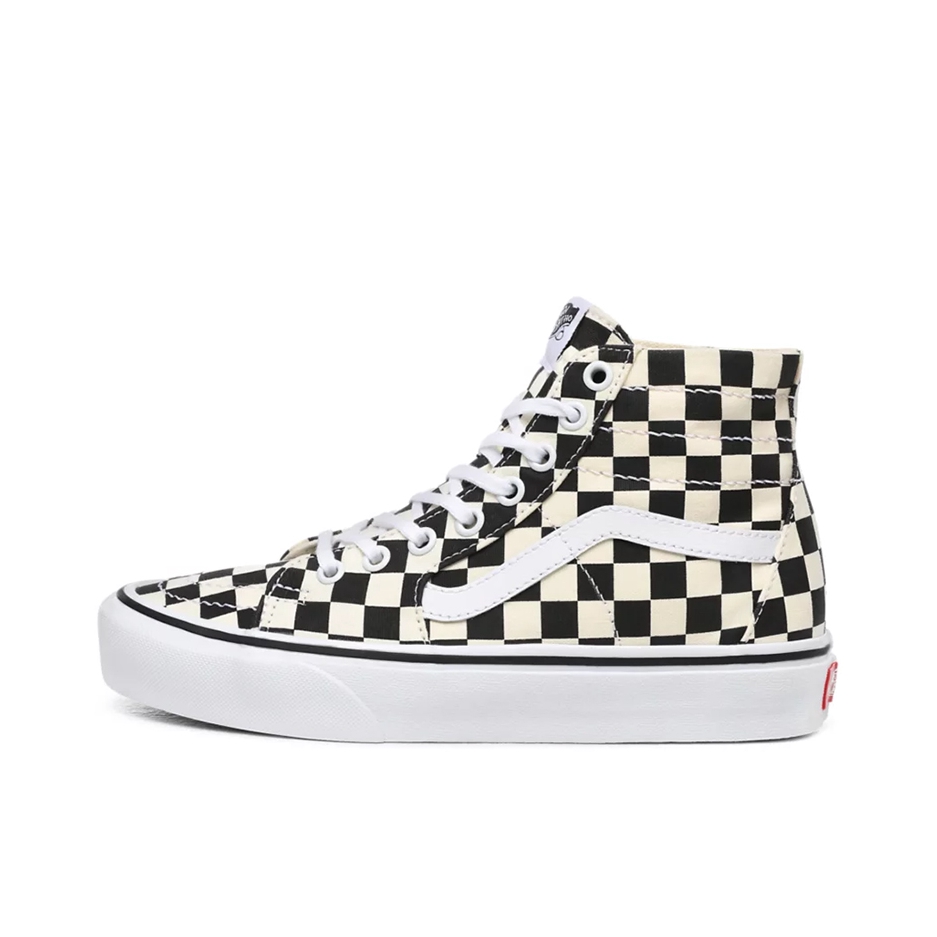 推荐商品：Vans/范斯 SK8-Hi 板鞋 潮流经典拼接复古街头厚底 米黑棋盘格