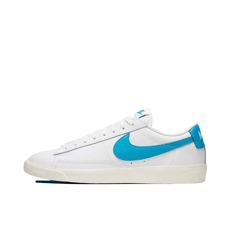 推荐商品：Nike Blazer 板鞋 经典复古防滑舒适百搭 White/Blue 白色/蓝色