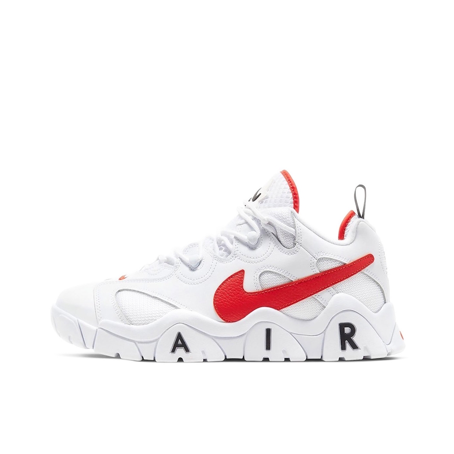 推荐商品：Nike Air Barrage 缓震耐磨 复古运动 防滑 篮球鞋 白色/红色