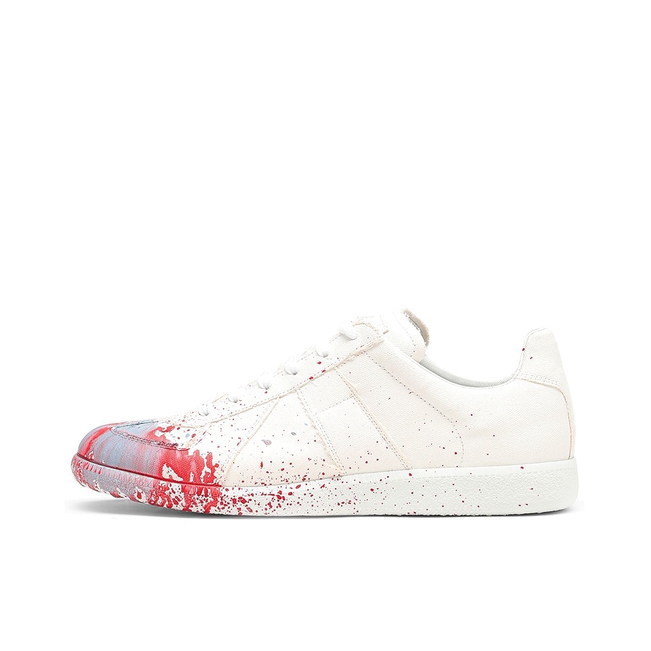 推荐商品：Maison Margiela 梅森·马吉拉 Replica 板鞋 德训鞋 时尚复古简约圆头牛皮拼接 白色/红色