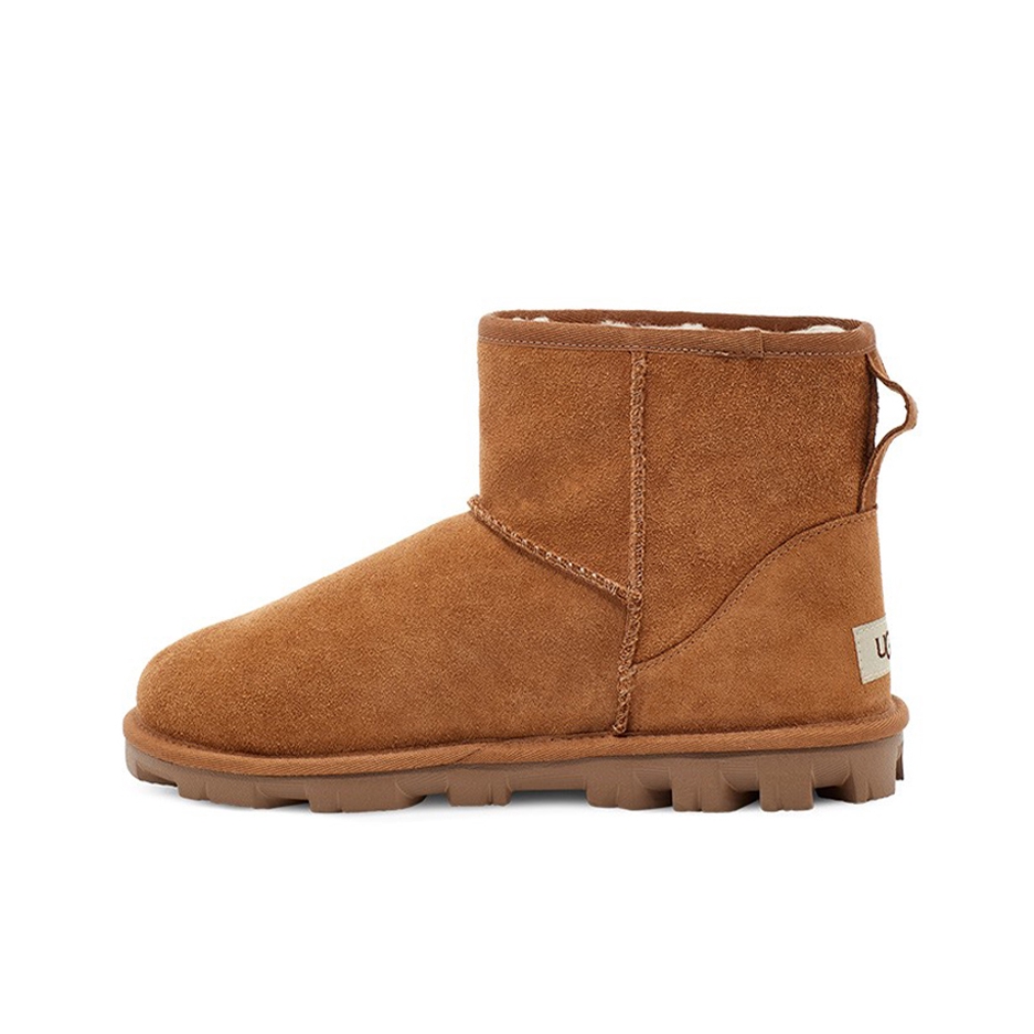 推荐商品：UGG  Classic Mini II  防滑耐磨 舒适保暖 圆头 套筒平底 加绒 休闲百搭 潮流简约 绒面  雪地靴 短靴 栗棕色