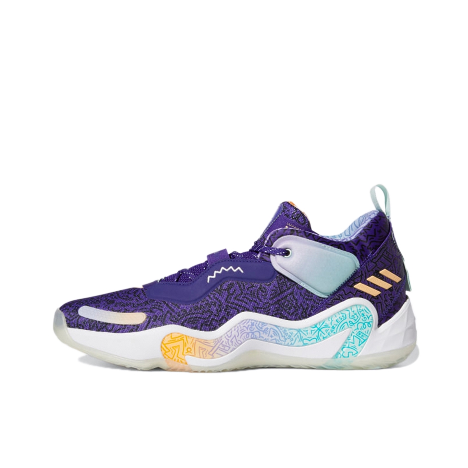 推荐商品：adidas D.O.N. Issue 3 米切尔3代 篮球鞋 透气减震耐磨实战包裹性支撑 Jazz 紫色/白色