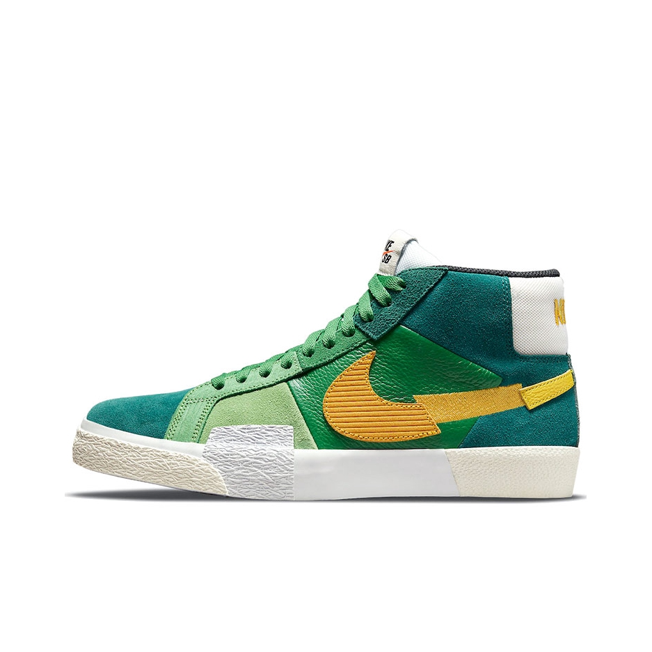 推荐商品：Nike SB Blazer Zoom 滑板鞋 板鞋 拼接时尚复古防滑耐磨透气运动休闲舒适百搭 绿黄拼接