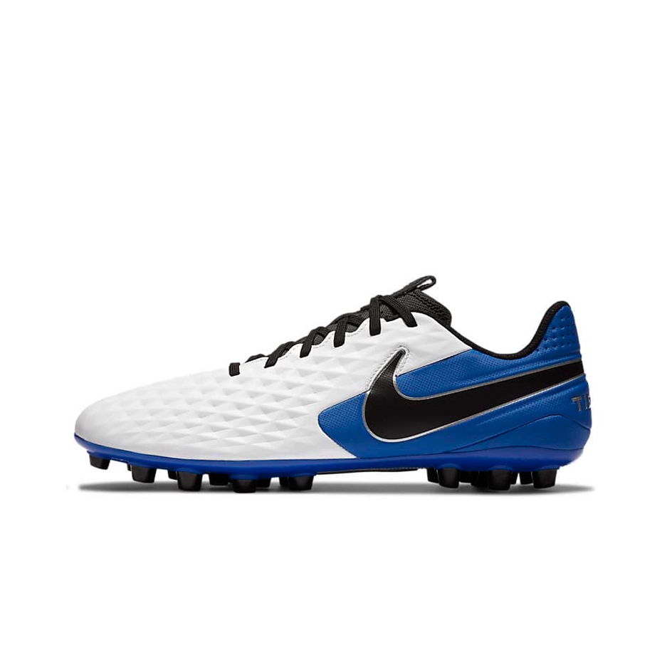 推荐商品：Nike Tiempo Legend 8 Academy AG 入门 胶质短钉 人造草地 减震防滑抗冲击 足球鞋 黑勾/白色/蓝色