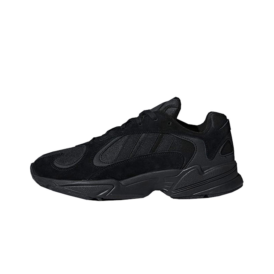 推荐商品：adidas Originals Yung-1 经典复古 潮流 防滑耐磨 舒适透气 增高 轻便 运动休闲鞋 Triple Black 煤黑