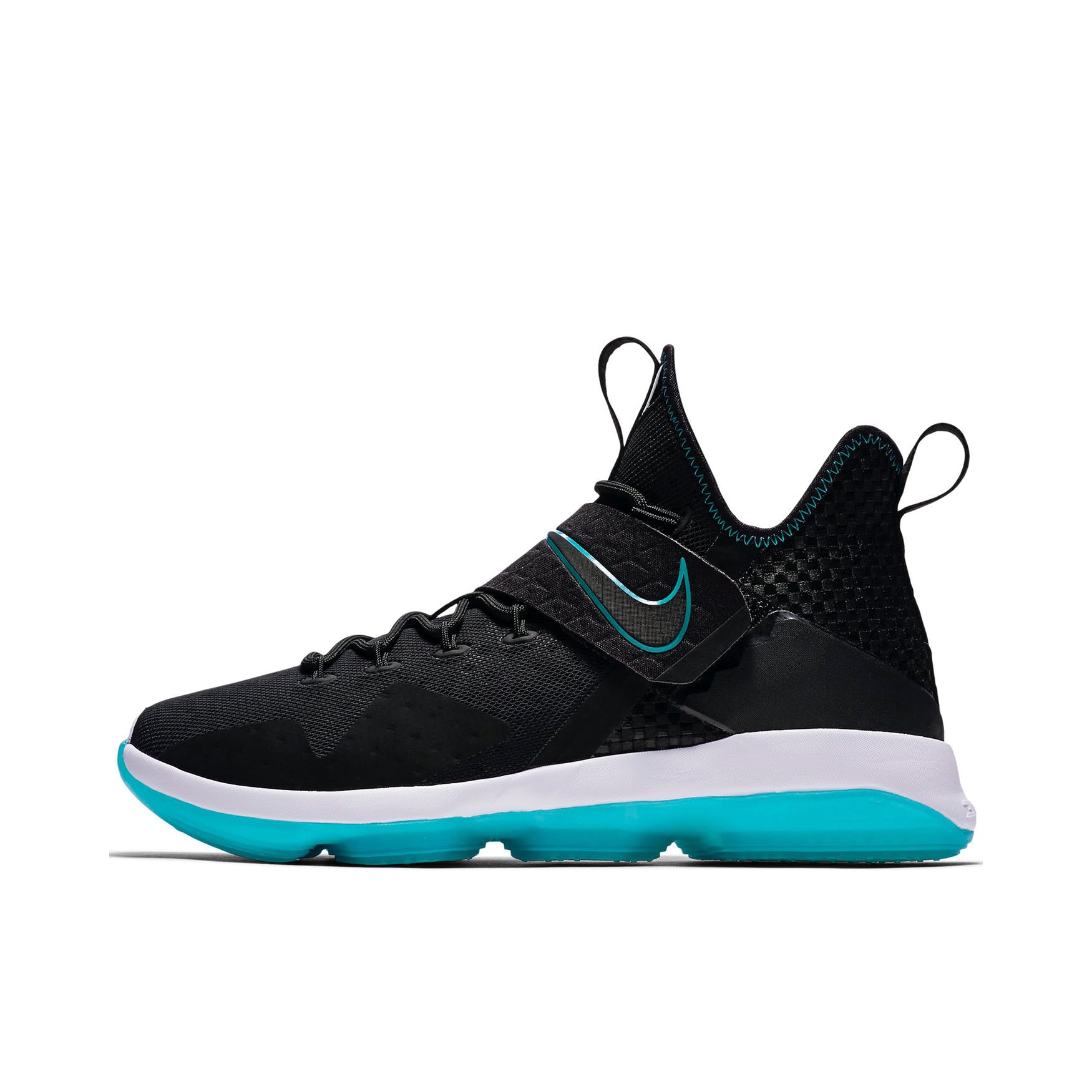 推荐商品：Nike Zoom Lebron 14 篮球鞋 防滑耐磨实战减震轻便圆头支撑 Black Glass Blue 地毯