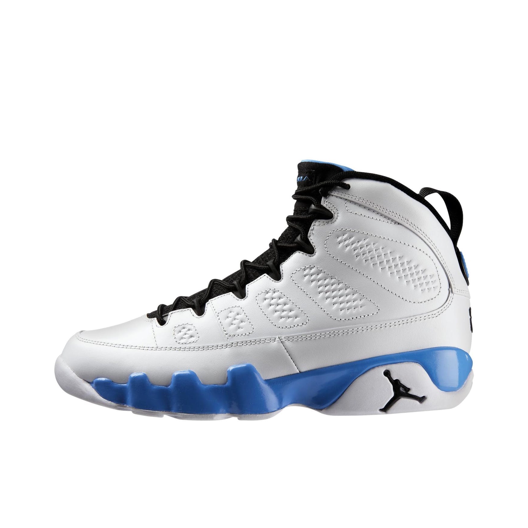 推荐商品：Air Jordan 9 运动休闲鞋 复古百搭减震透气舒适轻便防滑耐磨支撑合成革包裹性 Powder 2010/白色/蓝色