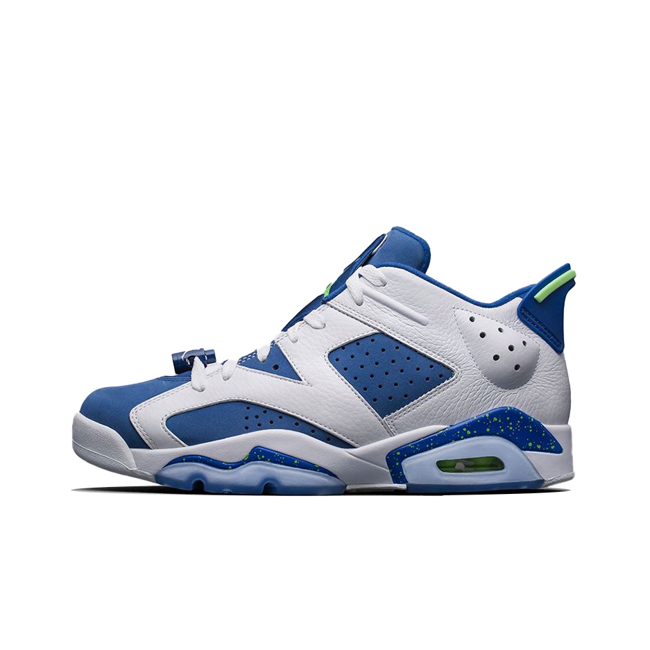 推荐商品：Air Jordan 6 运动休闲鞋 复古耐磨防滑缓震支撑合成革 Low Ghost Green 雪碧
