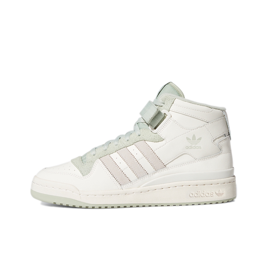 推荐商品：adidas Originals Forum 板鞋 轻便复古防滑时尚魔术贴篮球风薄底包裹性 中帮/米色/浅绿