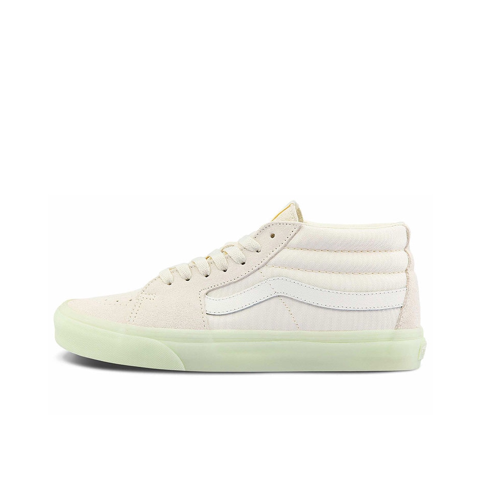 推荐商品：Vans/范斯 SK8-Mid 板鞋 潮流拼接复古百搭防滑耐磨 米色/浅绿色