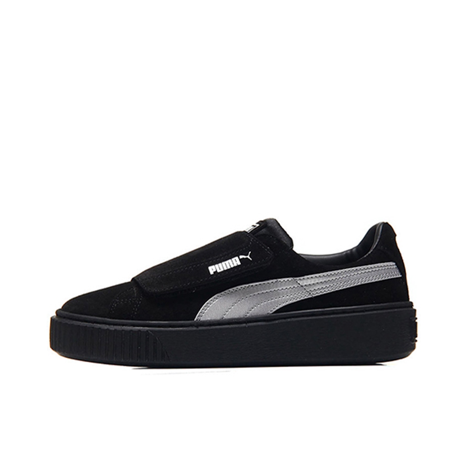 推荐商品：Puma/彪马 Basket Platform Strap 板鞋 防滑耐磨轻便透气舒适复古时尚简约 Black/White 黑白