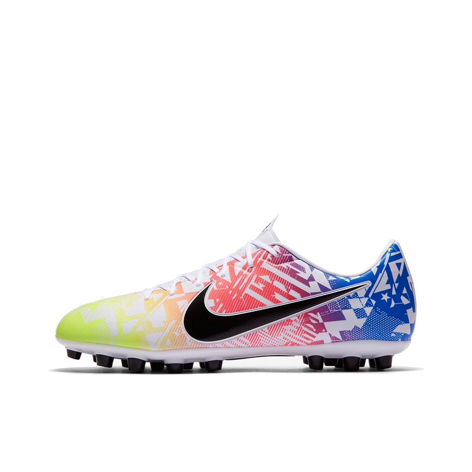 推荐商品：Nike Mercurial Vapor 13 Academy AG 中端 胶质短钉 人造草地 支撑 包裹性 训练 足球鞋 White Racer Blue Volt Black 黄色/蓝色/红色