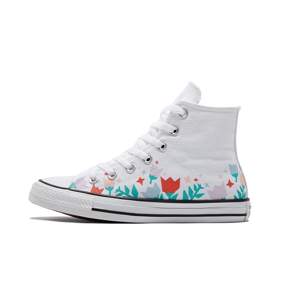 推荐商品：Converse/匡威 Chuck Taylor All Star 帆布鞋 常青款轻便防滑耐磨百搭复古圆头减震贴合高帮 白色/印花Hi