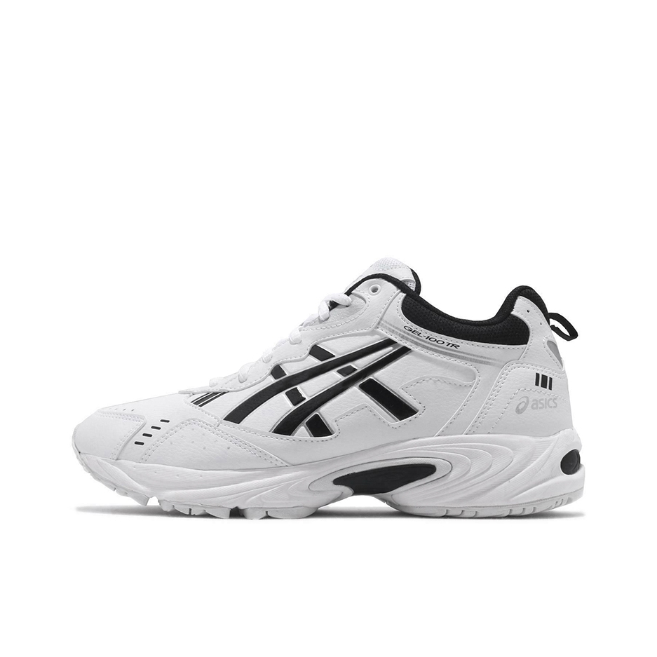 推荐商品：Asics/亚瑟士 GEL-100 TR 防滑耐磨 回弹缓震 增高 时尚复古 透气 运动 合成革织物 休闲鞋 Black/White 黑白
