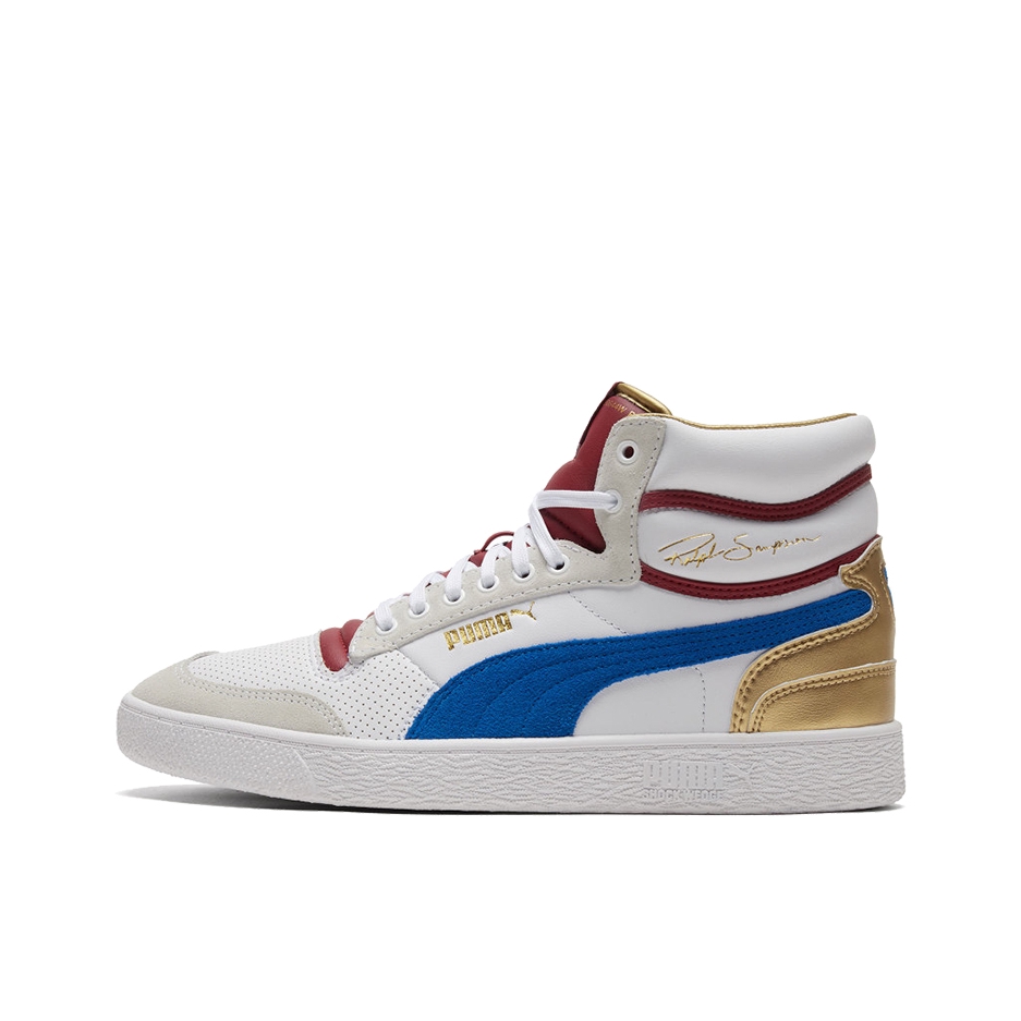 推荐商品：Puma/彪马 Ralph Sampson 板鞋 经典复古防滑耐磨减震透气防水垫 白色/石蓝/红色