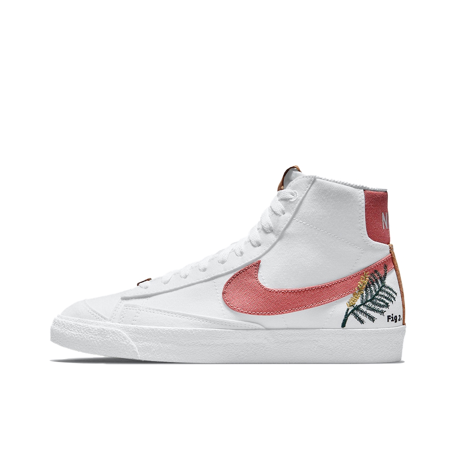 推荐商品：Nike Blazer 板鞋 经典复古防滑舒适百搭 Catechu 植物刺绣/白色/粘土红