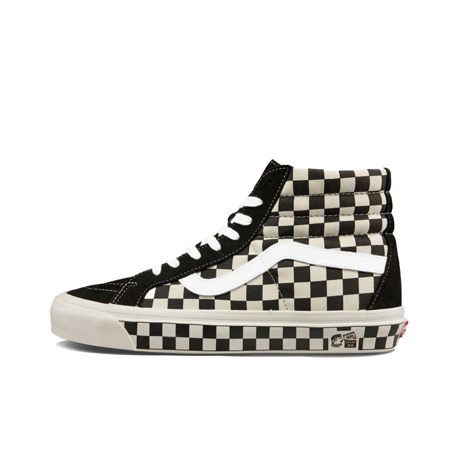 推荐商品：Vans/范斯 SK8-Hi 板鞋 潮流经典拼接复古街头厚底 黑色/黑白棋盘格